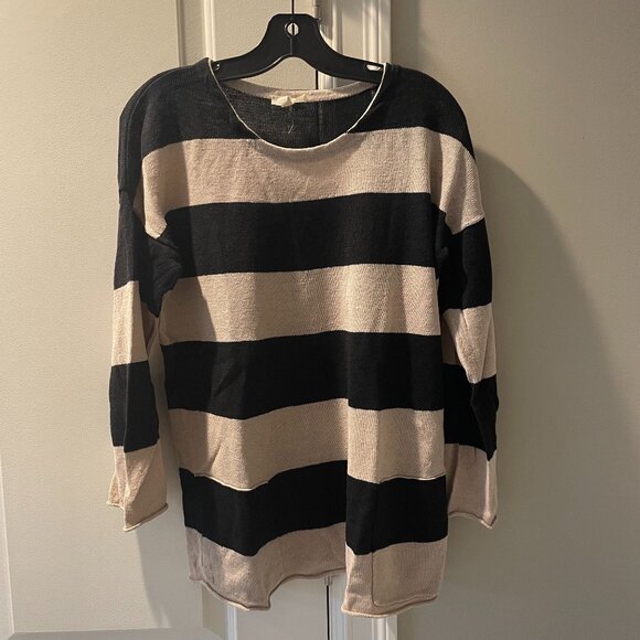 EILEEN FISHER PETITE striped sweater PL petite large - Picture 1 of 10